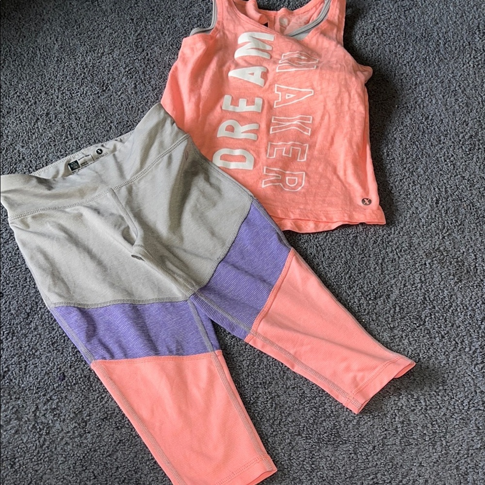 Xersion Kids Matching Set - Coral and Gray purple